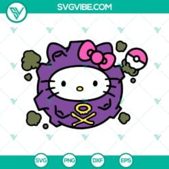 Anime, Cartoons, SVG Files, Hello Kitty Koffing SVG File, Pokemon SVG Images 11