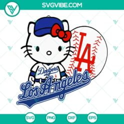 Baseball, Sports, SVG Files, Hello Kitty LA Dodgers SVG Download, Los Angeles 19