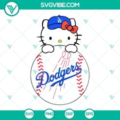 Hello Kitty LA Dogers SVG Image, Hello Kitty Los Angeles Dodgers SVG Download