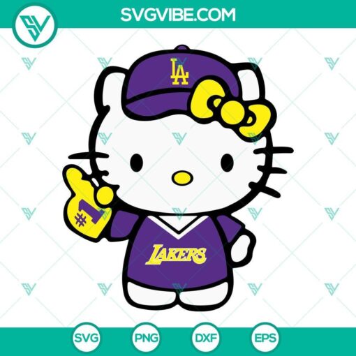 hello kitty lakers svg kitty los angeles lakers svg kitty basketball svg png dxf eps 6 mockup