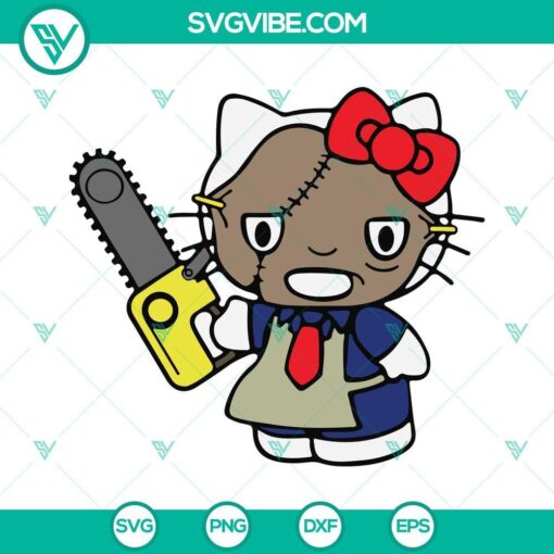 hello kitty leatherface svg hello kitty horror halloween svg 6 mockup