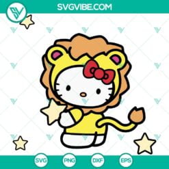 Cartoons, SVG Files, Hello Kitty Leo SVG Images, Cute Lion Hello Kitty SVG 4