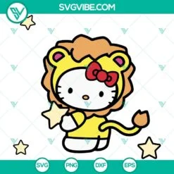 Cartoons, SVG Files, Hello Kitty Leo SVG Images, Cute Lion Hello Kitty SVG 7