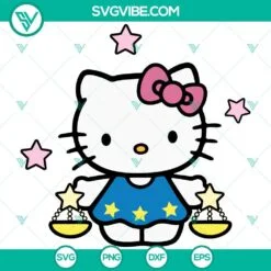 Cartoons, SVG Files, Hello Kitty Libra SVG Image Blue Kitty SVG Image, Hello 8