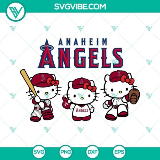 hello kitty los angeles angels baseball svg png dxf eps 9 mockup