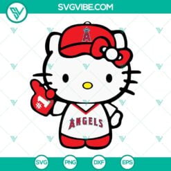 Baseball, Cartoons, Sports, SVG Files, Hello Kitty Los Angeles Angels SVG Image 11