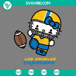 Cartoons, Sports, SVG Files, Hello Kitty Los angeles Chargers SVG File PNG EPS 16