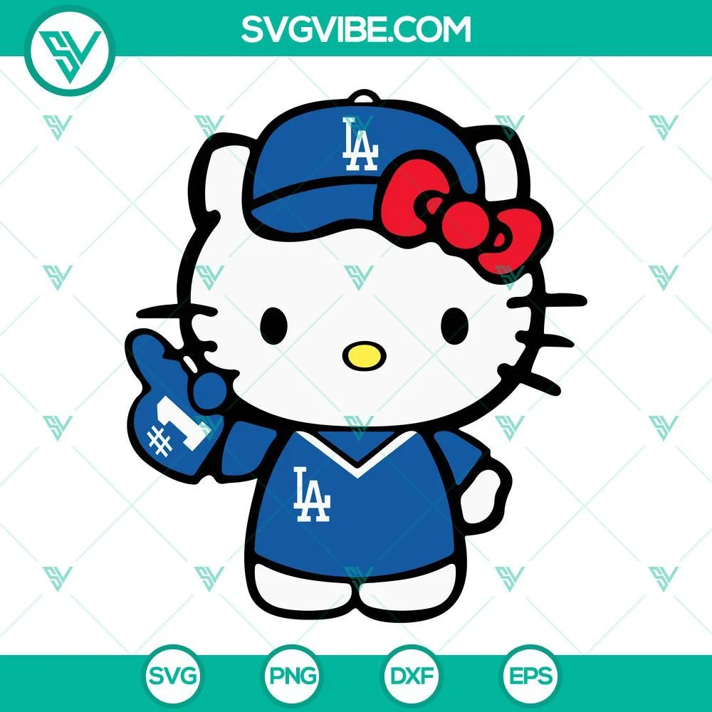 Baseball, Sports, SVG Files, Hello Kitty Los Angeles Dodgers SVG Files, LA 1