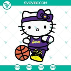 Basketball, Cartoons, Sports, SVG Files, Hello Kitty Los Angeles Lakers SVG 20