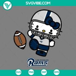 Cartoons, Sports, SVG Files, Hello Kitty Los Angeles Rams SVG File PNG EPS DXF 15