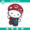 Hello Kitty Mario and Luigi SVG images featuring Kitty Cat Mario Bros design, available in PNG and DXF files.