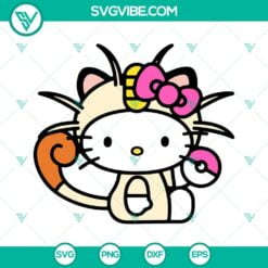 Anime, Cartoons, SVG Files, Hello Kitty Meowth SVG Files, Pokemon SVG File PNG 10