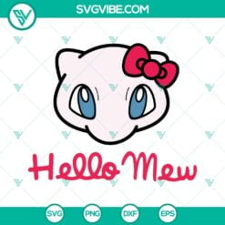 Anime, Cartoons, SVG Files, Hello Kitty Mew SVG File, Mewtwo Pokemon SVG Image 9