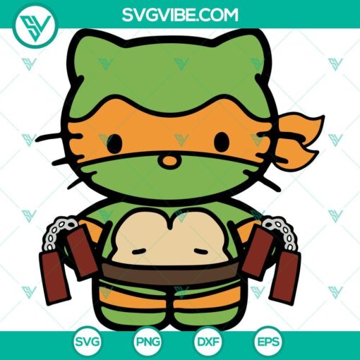 hello kitty michelangelo ninja turtles svg hello kitty teenage mutant ninja turtles svg mockup