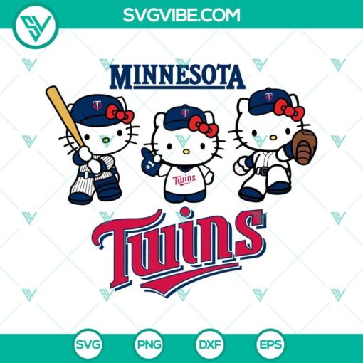 hello kitty minnesota twins baseball svg png dxf eps 2 mockup