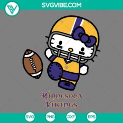 Cartoons, Sports, SVG Files, Hello Kitty Minnesota Vikings SVG File PNG EPS DXF 13