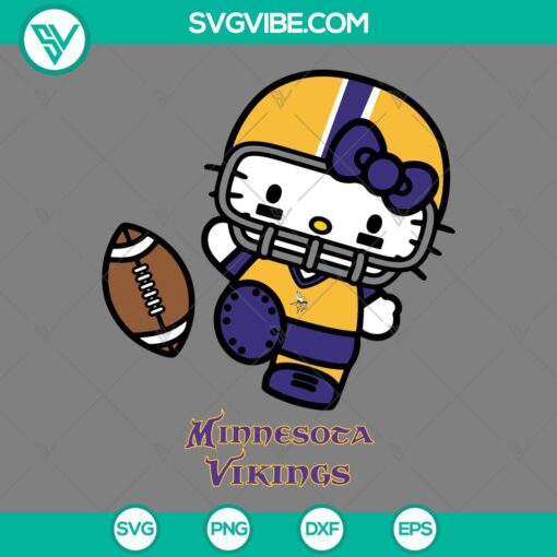 hello kitty minnesota vikings svg png eps dxf files mockup