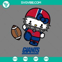 Cartoons, Sports, SVG Files, Hello Kitty New York Giants SVG Files PNG EPS DXF 10