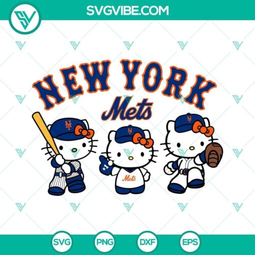 hello kitty new york mets baseball svg png dxf eps 2 mockup