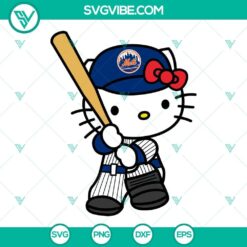 Hello Kitty New York Mets SVG Download, Kitty Mets SVG File PNG DXF EPS
