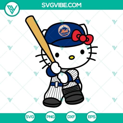 hello kitty new york mets svg kitty mets svg png dxf eps 7 mockup