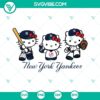 Hello Kitty New York Yankees baseball SVG images with PNG, DXF, and EPS formats for digital crafting projects.