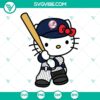Hello Kitty New York Yankees SVG design featuring adorable Kitty Cat in Yankees attire, available in PNG and DXF files. Great for crafting.