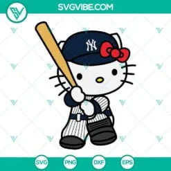 Baseball, Sports, SVG Files, Hello Kitty New York Yankees SVG File, Kitty 2