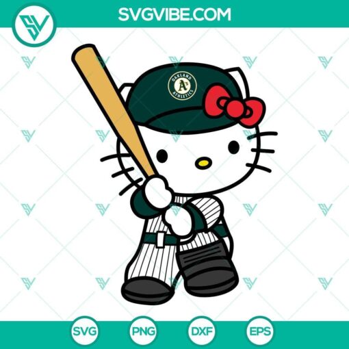 hello kitty oakland athletics svg kitty athletics svg png dxf eps 4 mockup