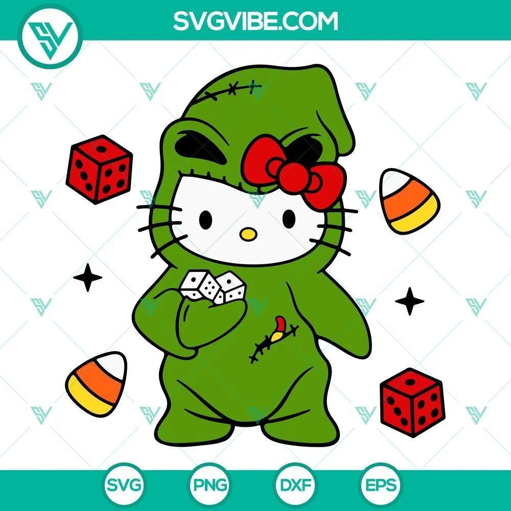 Cartoons, Halloween, SVG Files, Hello Kitty Oogie Boogie SVG Image, Hello Kitty 1