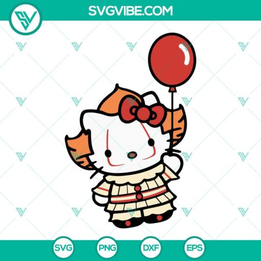 hello kitty pennywise halloween svg png dxf eps cut files 5 mockup