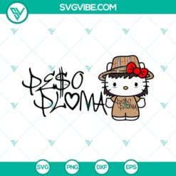 Cartoons, Musics, SVG Files, Hello Kitty Peso Pluma SVG Download, PeSo Pluma 2