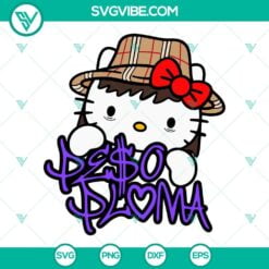 Cartoons, Musics, SVG Files, Hello Kitty Peso Pluma SVG Files PNG DXF EPS Files 1