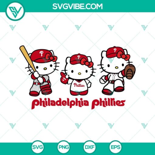 hello kitty philadelphia phillies baseball svg png dxf eps 2 mockup