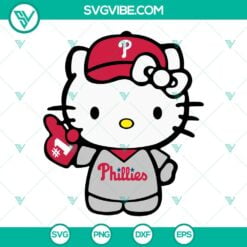 Baseball, Cartoons, Sports, SVG Files, Hello Kitty Philadelphia Phillies SVG 9