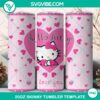 Hello Kitty Pink Heart I Love You 20oz Tumbler Wrap PNG file with adorable cartoon character and love theme.