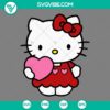 Hello Kitty Pink Heart SVG for Valentine's Day, Download PNG EPS DXF File - Cute Hello Kitty design for Valentine's Day crafts.