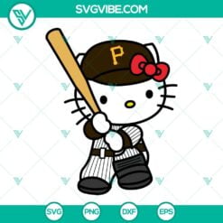 Baseball, Sports, SVG Files, Hello Kitty Pittsburgh Pirates SVG Images, Kitty 2