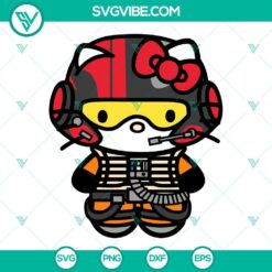 Movies, SVG Files, Hello Kitty Poe Dameron SVG File, Kitty Star Wars SVG Image 8