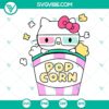 Hello Kitty popcorn box SVG files for movie lovers, cute design, perfect for movie nights.