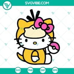 Anime, Cartoons, SVG Files, Hello Kitty Psyduck SVG Download, Pokemon SVG File 8