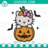Hello Kitty Pumpkin Halloween Embroidery Design, perfect for cute Halloween decorations. Download instant file.