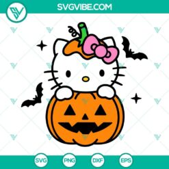 Halloween, SVG Files, Hello Kitty Pumpkin Halloween SVG Image PNG DXF EPS Cut 24