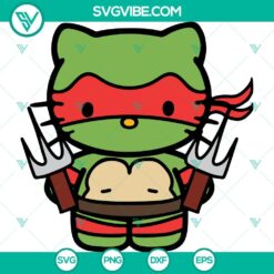 Movies, SVG Files, Hello Kitty Raphael Ninja Turtles Cricut SVG, Hello Kitty 7