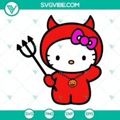 Cartoons, Halloween, SVG Files, Hello Kitty Red Evil SVG Files, Hello Kitty 2