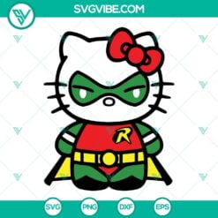 Cartoons, Movies, SVG Files, Hello Kitty Robin SVG Download, Robin DC Comics 1