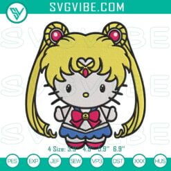 Anime Embroidery Designs, Embroidery Designs, Hello Kitty Sailor Moon 1