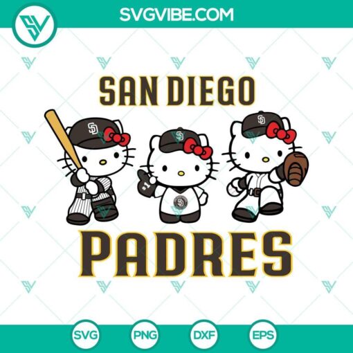 hello kitty san diego padres baseball svg png dxf eps 6 mockup