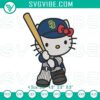 Hello Kitty San Diego Padres embroidery designs, MLB Padres Kitty pattern, cute cat in baseball team uniform, digital embroidery art.
