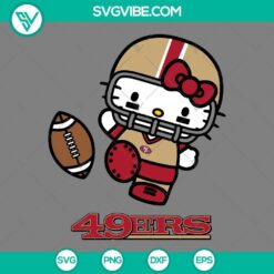 Cartoons, Sports, SVG Files, Hello Kitty San Francisco 49ers SVG Download PNG 6